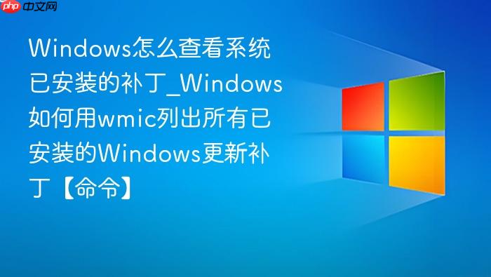Windows怎么查看系统已安装的补丁_Windows如何用wmic列出所有已安装的Windows更新补丁【命令】-1