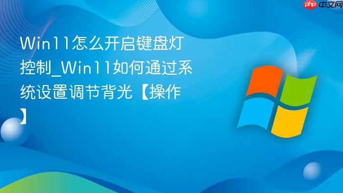 Win11怎么开启键盘灯控制_Win11如何通过系统设置调节背光【操作】-1