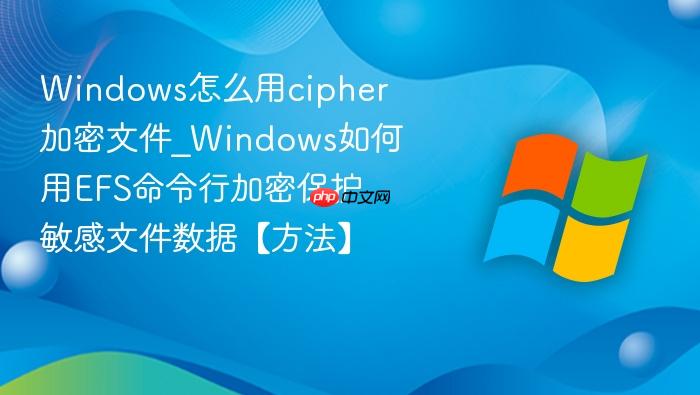 Windows怎么用cipher加密文件_Windows如何用EFS命令行加密保护敏感文件数据【方法】-1