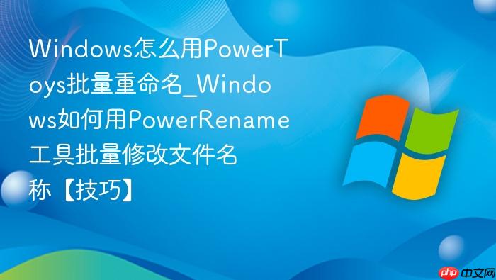 Windows怎么用PowerToys批量重命名_Windows如何用PowerRename工具批量修改文件名称【技巧】-1