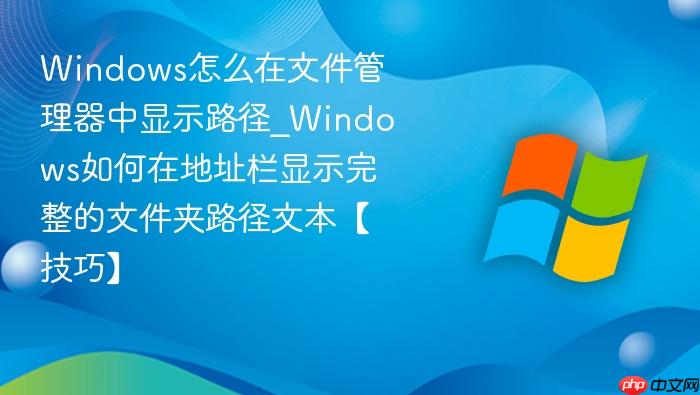 Windows怎么在文件管理器中显示路径_Windows如何在地址栏显示完整的文件夹路径文本【技巧】-1