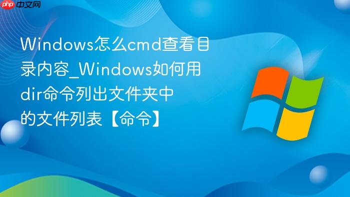 Windows怎么cmd查看目录内容_Windows如何用dir命令列出文件夹中的文件列表【命令】-1