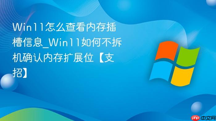 Win11怎么查看内存插槽信息_Win11如何不拆机确认内存扩展位【支招】-1