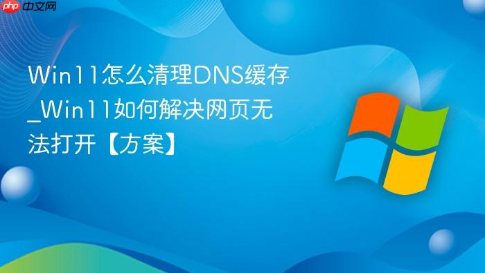 Win11怎么清理DNS缓存_Win11如何解决网页无法打开【方案】-1