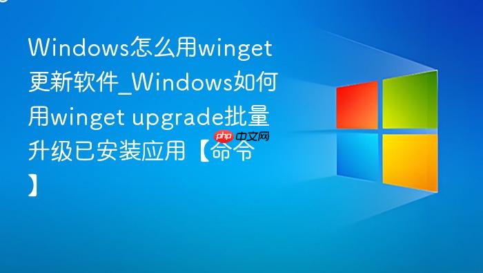 Windows怎么用winget更新软件_Windows如何用winget upgrade批量升级已安装应用【命令】-1