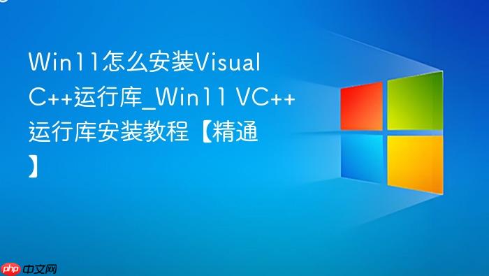 Win11怎么安装Visual C++运行库_Win11 VC++运行库安装教程【精通】-1