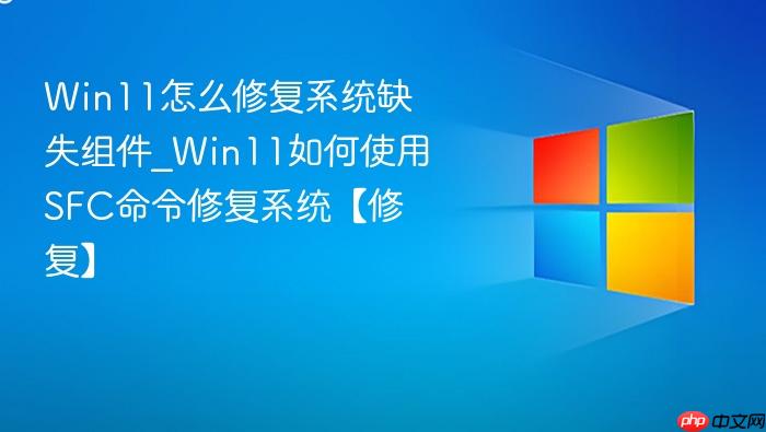 Win11怎么修复系统缺失组件_Win11如何使用SFC命令修复系统【修复】-1