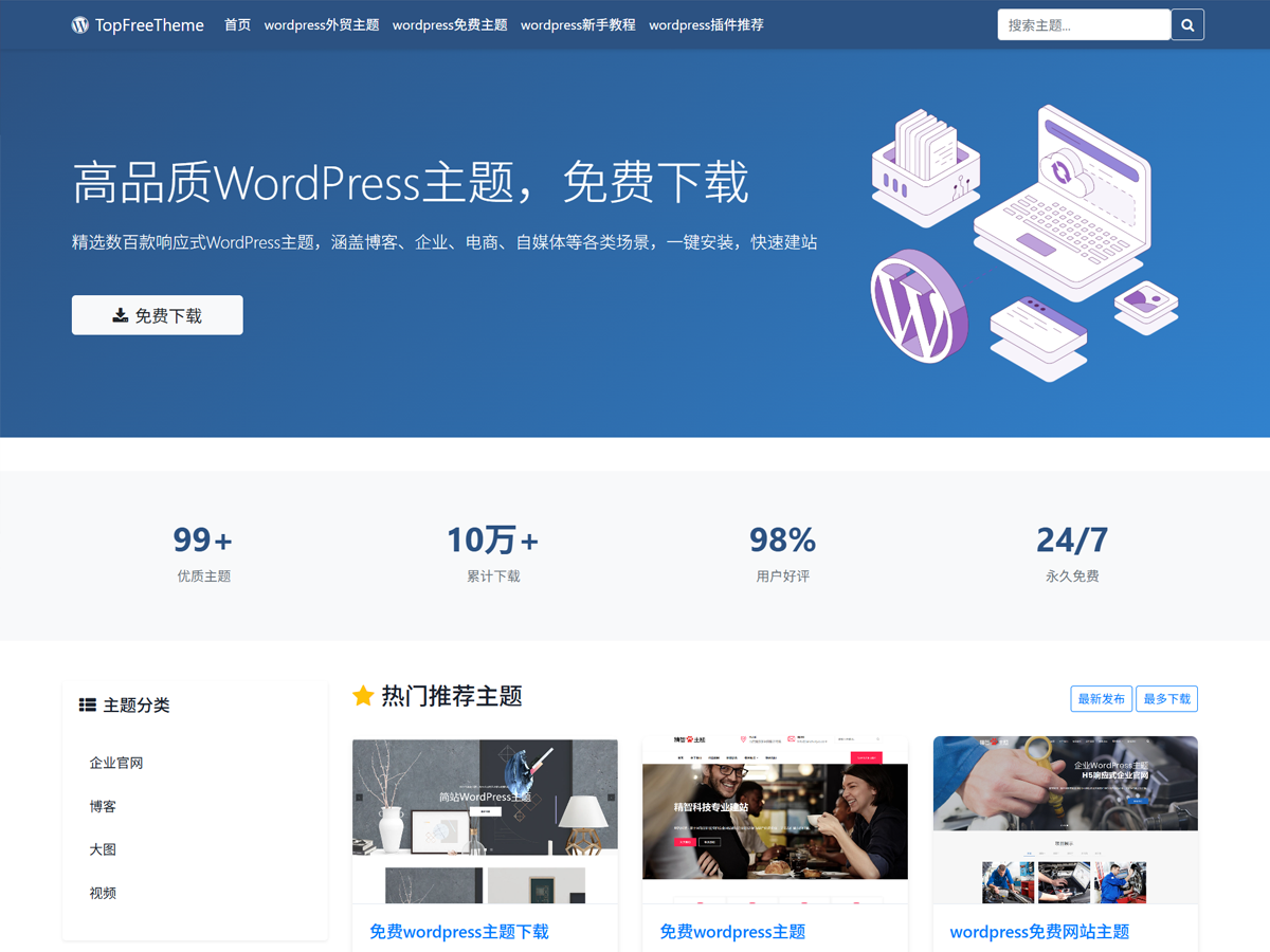 wordpress整站模板文件源码+演示数据-1